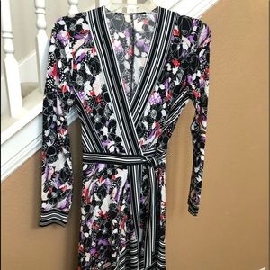 Colorful asymmetric wrap dress